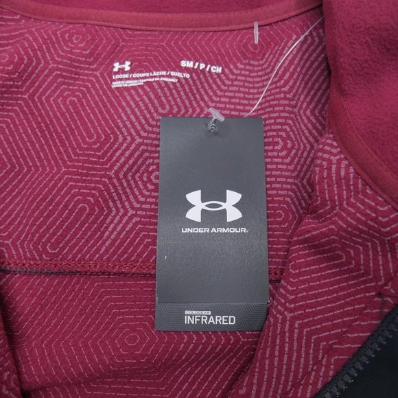 Under Armour Coldgear Infrared Fleece I/2 Zip Pullover Jacket Mens Size S Maroon - Picture 9 of 13